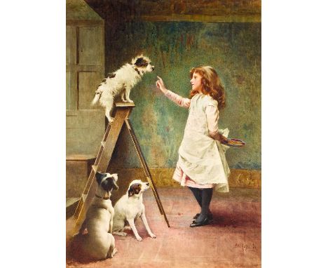 Alexander Mark Rossi (1840-1916) "On Trust" Signed and dated 1892, with original artist's inscribed label verso, watercolour,