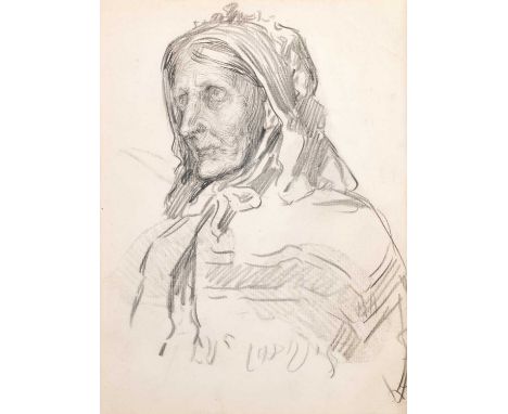 Dame Laura Knight RA, RWS, RE, RWA, PSWA, DBE (1877-1970)Staithes Fisher LadyPencil, 21.5 cm by 16cmProvenance: Walker Galler