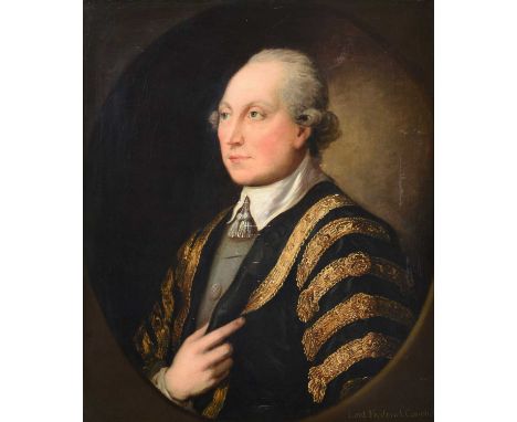 After Thomas Gainsborough RA (1727-1788) Portrait of Lord Frederick Campbell (1729-1816), half length, in a feigned oval  Oil