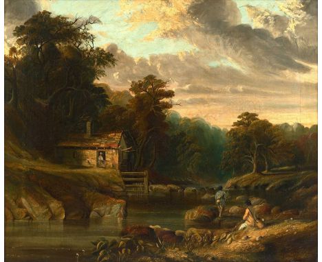 Samuel Bough RSA, RSW (1822-1878) Scottish "Yauwath Mill, On the Lowther, Westmorland" Signed and dated 1848, oil on canvas, 
