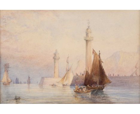 George Weatherill (1810-1890)"Whitby Harbour" Signed, watercolour, together with a further work by the same hand "Shipping by