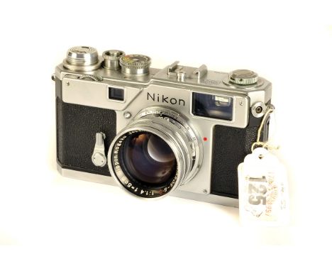 A Nikon S3 Rangefinder Camera, chrome, serial no. 6307306, with Nikkor-S.C f/1.4 50mm lens, chrome, serial no. 350059, body, 