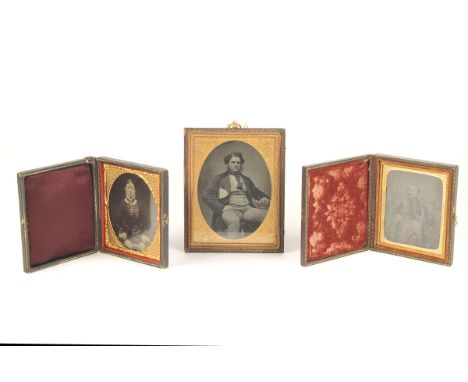 Sixth-plate Portrait Ambrotypes: including men and women, full and partly cased (6) and empty Union case, F-G (7)