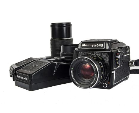 Mamiya 645 1000S Camera, with PD prism, f/2.8 45mm, f/2.8 80mm f/4 210mm lenses (a lot)