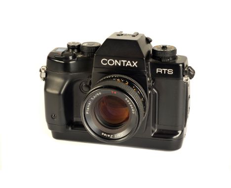 A Contax RTS III Camera, black, serial no. 008044, with Carl Zeiss Planar T* f/1.4 50mm lens, black, serial no. 5829680, body