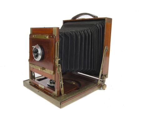 A Thornton Pickard Triple Imperial Extension Mahogany Camera, 4x5”, with Schneider Technika Angulon f/6.8 90mm lens, serial n