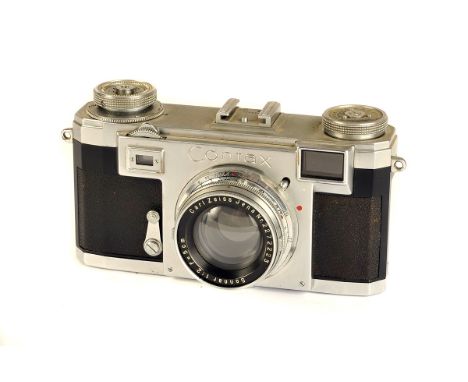 A Zeiss Ikon Contax IIa Rangefinder Camera, chrome, serial no. Y58592, with Carl Zeiss Jena Sonnar f/2 50mm lens, chrome, ser