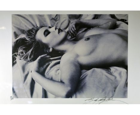 A Limited Edition Bob Carlos Clarke Print, signed and numbered 66/500, reclining nude female on toned paper, with Ilford Limi