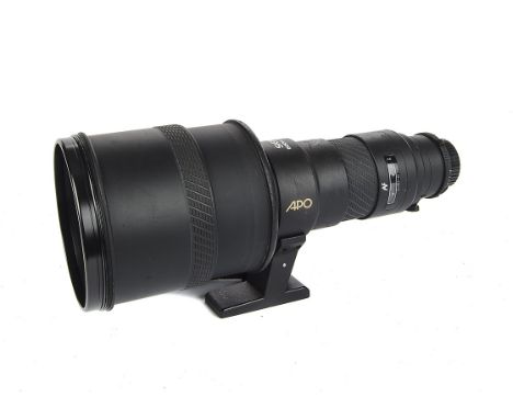 A Sigma f/4.5 500mm AF Lens, black, serial no. 2000456, body, G, sticky coating, elements, VG, some very light internal haze,