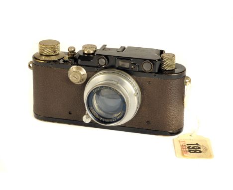 A Leica III Rangefinder Camera, black, serial no. 190234, with Leitz Summar f/2 50mm lens, chrome, serial no. 369832, body, G