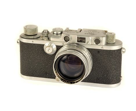 A Leica IIIa Rangefinder Camera, chrome, serial no. 250548, with Leitz Summitar f/2 50mm lens, chrome, serial no. 856653, bod