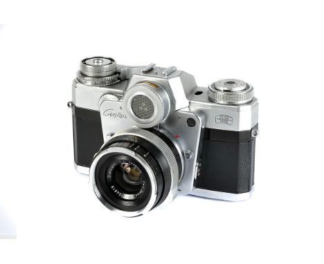 A Zeiss Ikon Contarex I ‘Bullauge’ Bullseye SLR Camera, chrome, serial no. T87779, with Carl Zeiss Distagon f/4 35mm lens, bl