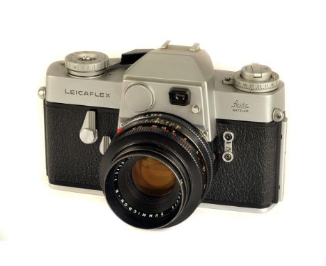 A Leica Leicaflex Mark I SLR Camera, chrome, serial no. 1120391, with Leitz Summicron-R f/2 50mm lens, black, serial no. 2136