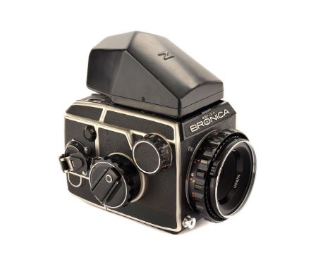 A Zenza Bronica EC Camera, chrome, serial no. CB305037, with Nikon Nikkor-P f/2.8 75mm lens, black, serial no. 193835, body, 