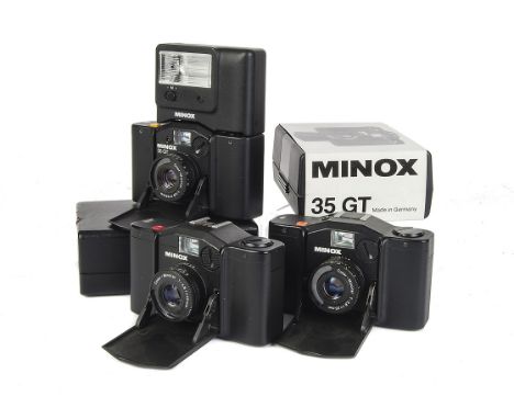Minox 35 Cameras: EL, GL and GT models with various cases and boxes (a lot)