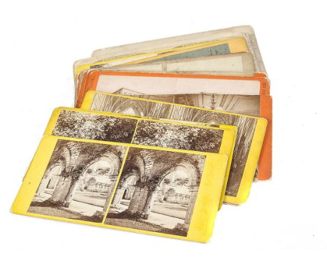Stereoscopic Cards 1860s-1890s: inc­­­­­­­­­­luding T R Williams genre scene (1), USA topographical - G W Pach, New York, som