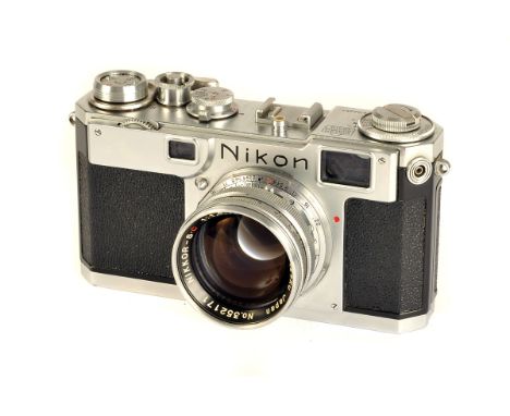 A Nikon S2 Rangefinder Camera, chrome, serial no. 6152257, with Nikkor-S.C f/1.4 50mm lens, chrome, serial no. 352171, body, 