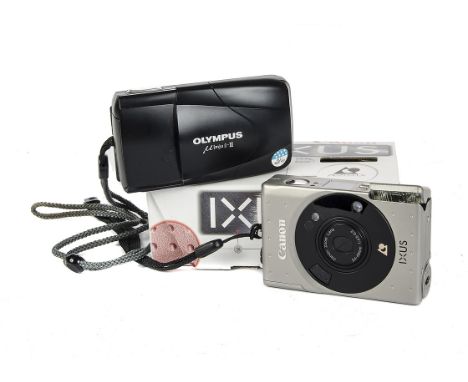Olympus mju-II Camera, in maker’s box, together with a Canon Ixus (2)