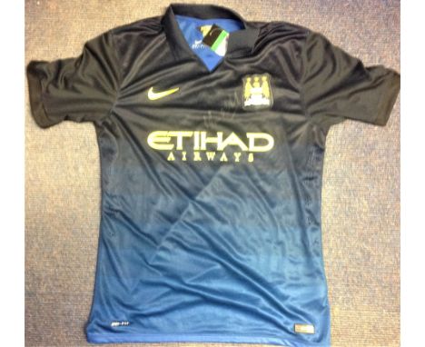 Manuel Pellegrini Shirt Manchester City . Supplied from stock of www.sportsignings.com the in person Sport autograph dealer. 