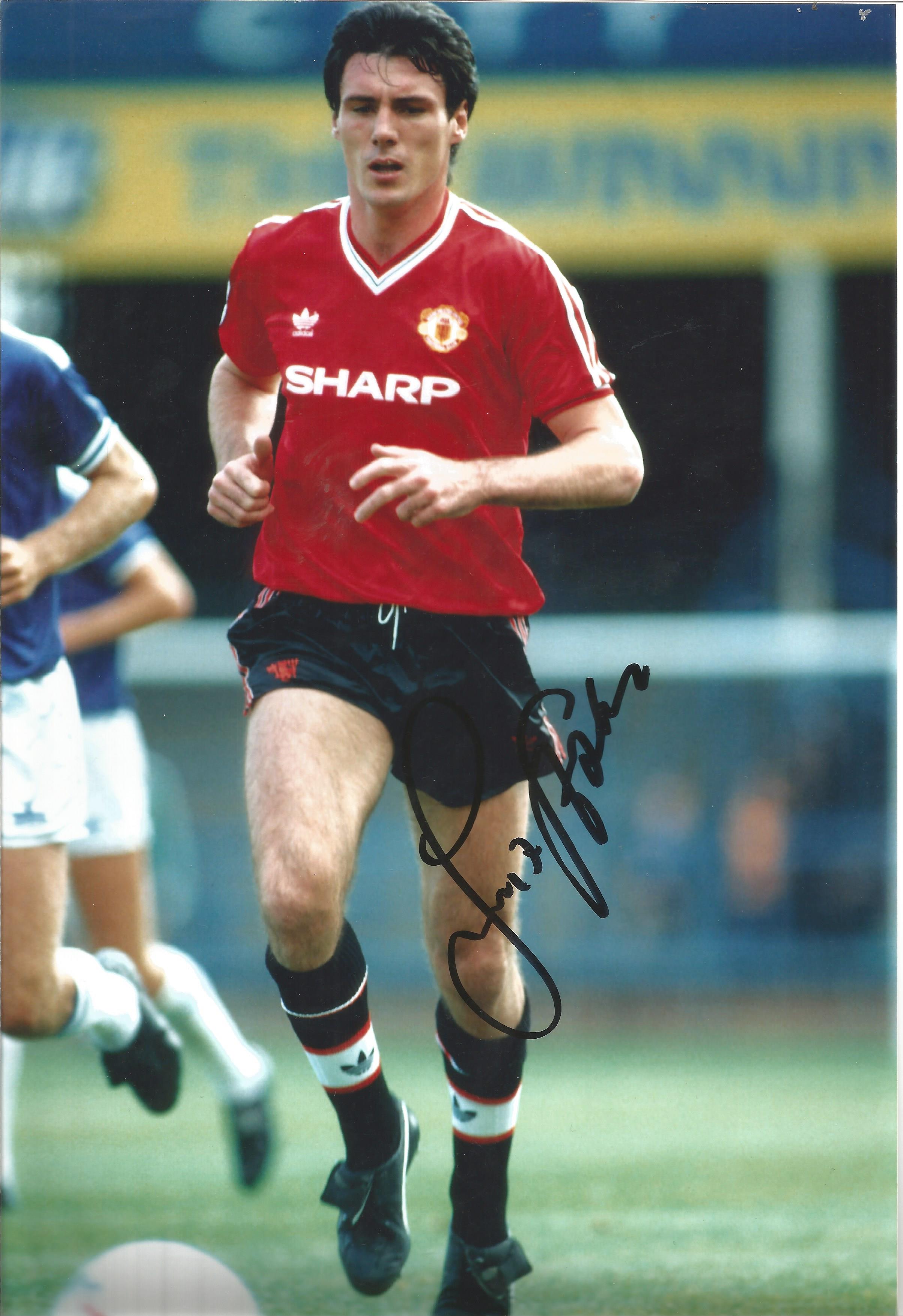 Frank Stapleton Man United Signed 12 x 8 inch football photo. Supplied