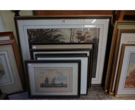 After J Farington,&nbsp;'Battersea, Chelsea &amp; London, from Mr Rucker's villa', colour lithograph, 22.5 x 32.5cm; and 'Vie