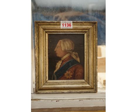 English School, late 18th century, head and shoulders profile portrait of George III, inscribed and dated 1798 verso, oil on 
