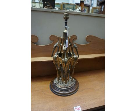 A brass stalk table lamp,&nbsp;total height 44.5cm.&nbsp; 