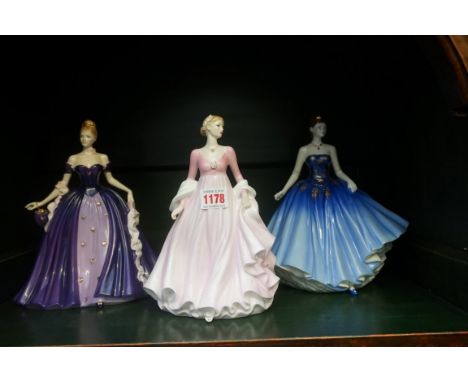 Four Coalport figures;&nbsp;together with three similar Royal Worcester examples. (7) 