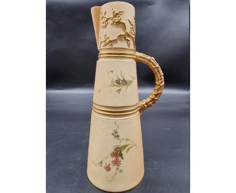 A Royal Worcester blush ivory ewer, circa 1903, shape no. 1047, 27.5cm high. 