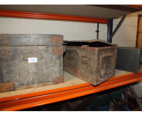 TWO VINTAGE BOXES PLUS CONTENTS TOGETHER WITH AN AMMO BOX