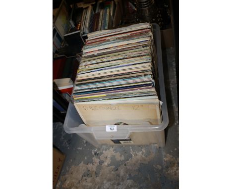 A BOX OF LP RECORDS TO INCLUDE THE JAM, STYLE COUNCIL, BUDDY HOLLY ETC
