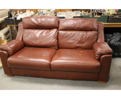 A MODERN LEATHER SOFA