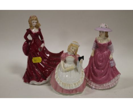 A ROYAL WORCESTER REBECCA FIGURE TOGETHER WITH ROYAL DOULTON COOKIE HN2218 AND ROYAL DOULTON SUMMER BREEZE HN4587