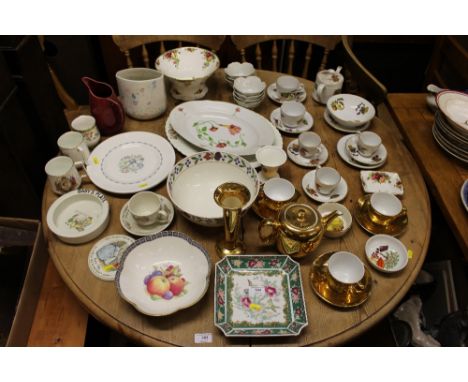 A quantity of Royal Worcester 'Evesham' coffeeware; a floral decorated meat plate; a Royal Albert 'Old Country Roses' bowl; g