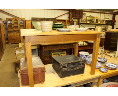 A light oak dining table