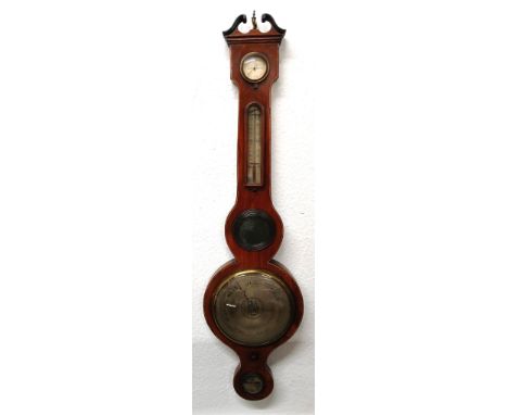 19th century mahogany wheel barometer