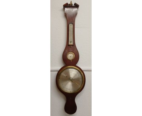 19th century J Tara Louth mahogany wheel barometer