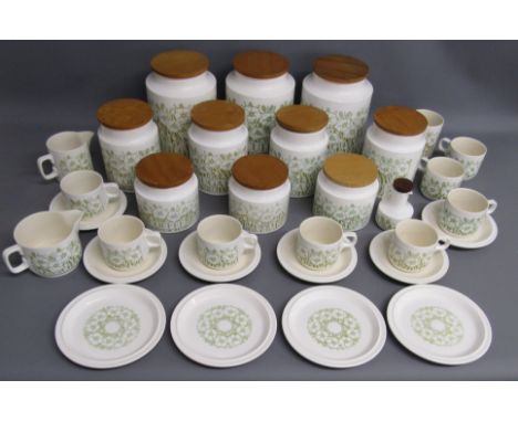 Collection of Hornsea 'Fleur' includes biscuit barrel, tea, coffee sugar, cups and saucers, milk jugs etc