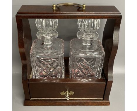 Modern tantalus with 2 crystal decanters