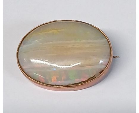 Tested as 9ct rose gold possibly opal brooch, 28mm wide
