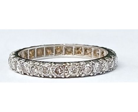 Tested as possibly platinum diamond eternity ring, total 0.70ct, 2.70g