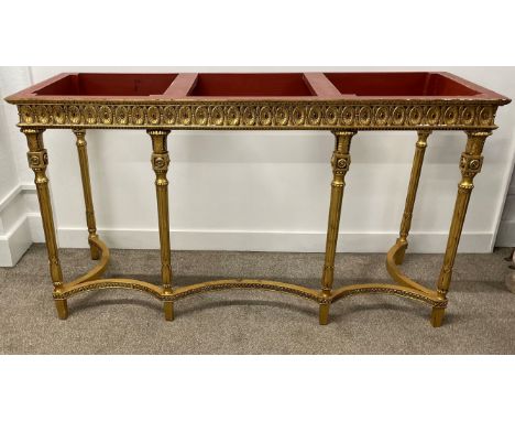 Gilded console table missing the top L 152cm D 58cm Ht 84cm