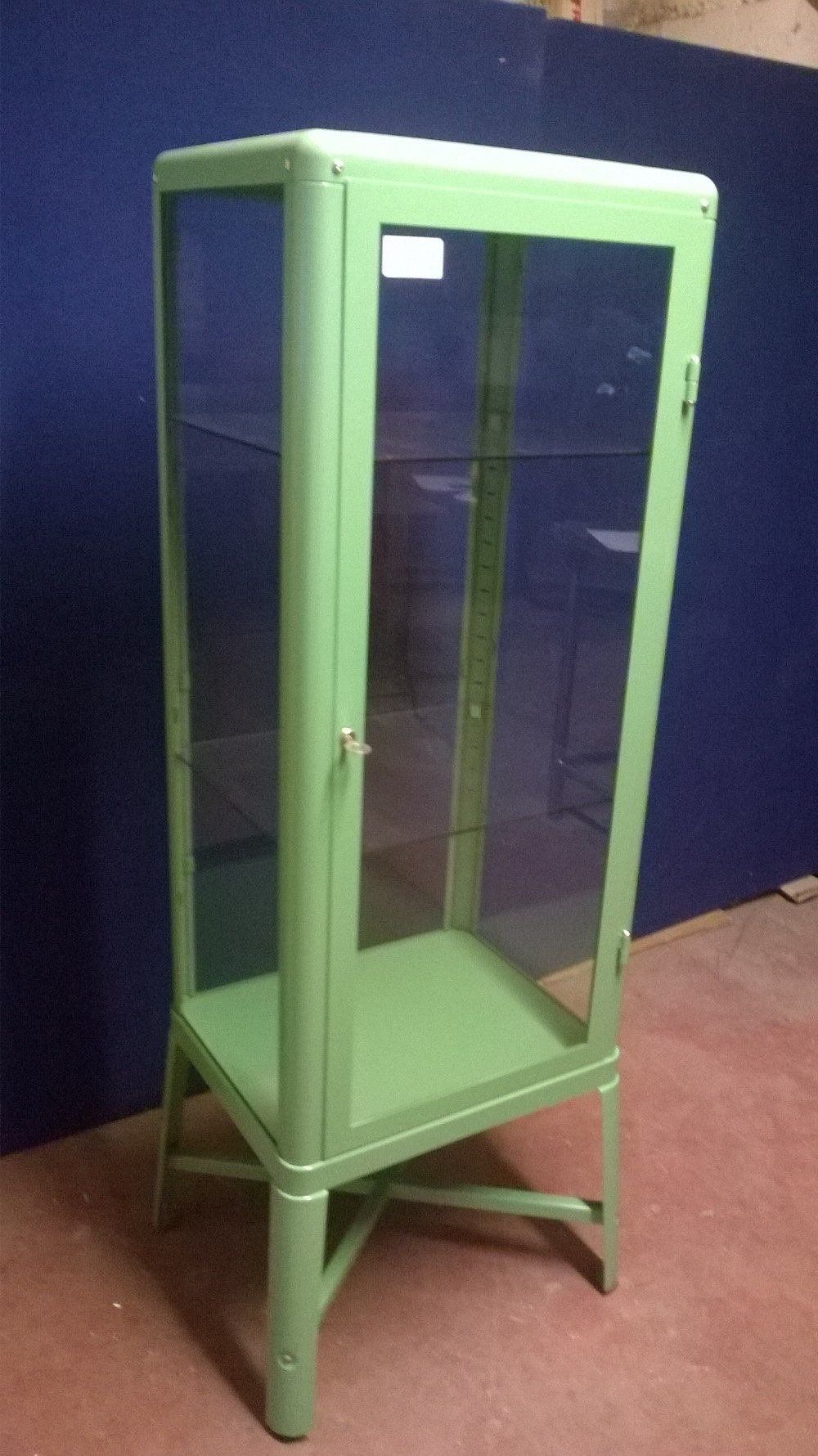 Ikea Metal Framed Fabrikor Lockable Glass Display Cabinet Finished In   Original 