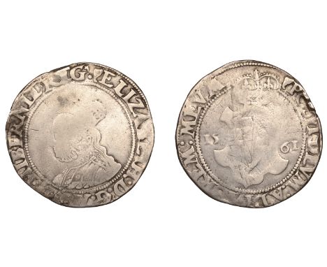 Elizabeth I (1558-1603), Second issue (1561), Shilling, 1561, mm. harp, bust 3C, reads reg, 4.30g/11h (S 6505; DF 248). Fair 