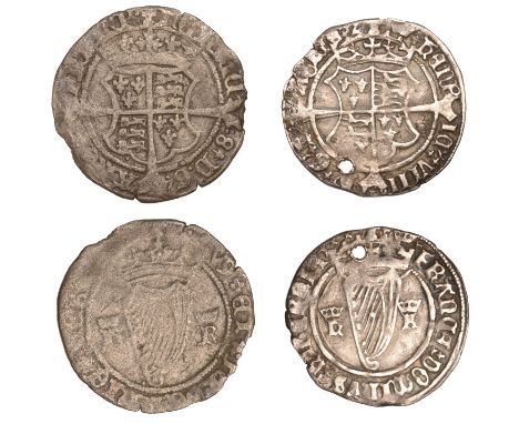 Henry VIII (1509-1547), First Harp issue (1534-40), Groat, mm. crown, hk (Katherine Howard), double saltire stops, 2.21g/6; S