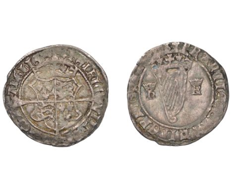 Henry VIII (1509-1547), Second Harp issue (1540-2), Groat, mm. trefoil, reads hibernie rex, 2.32g/8h (S 6480; DF 209). Good f