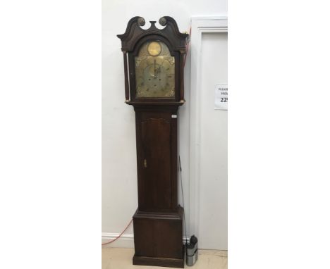 A 1776 John Mill Montrose Scottish oak case brass dialled longcase clock