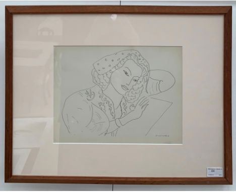 After Henri Matisse (French, 1869-1954):Female figural study, lithograph after a drawing of 1942, signed within plate,24 x 31