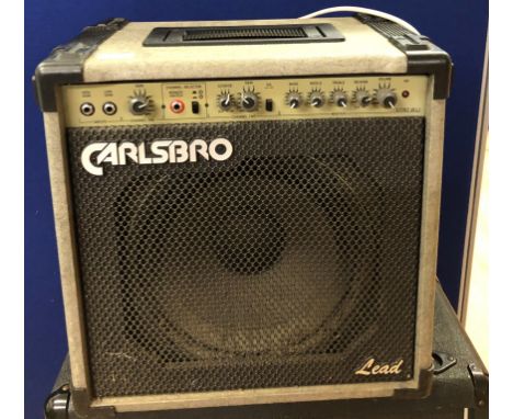 A large Marshall guitar speaker cabinet: 2 x 12