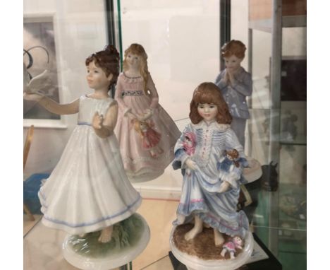 Royal Worcester figurines: 'I Hope'; 'I Dream'; 'Louise' and 'Lullaby'